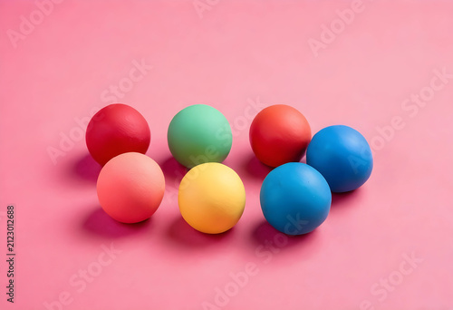 Six colorful easter eggs in...