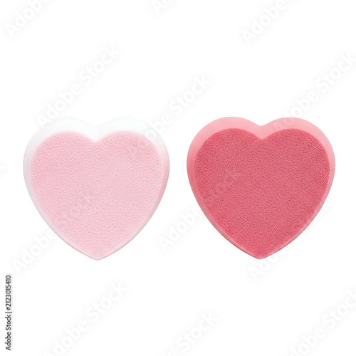 Two pink hearts isolated on background