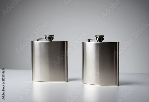 Two brushed stainless steel...