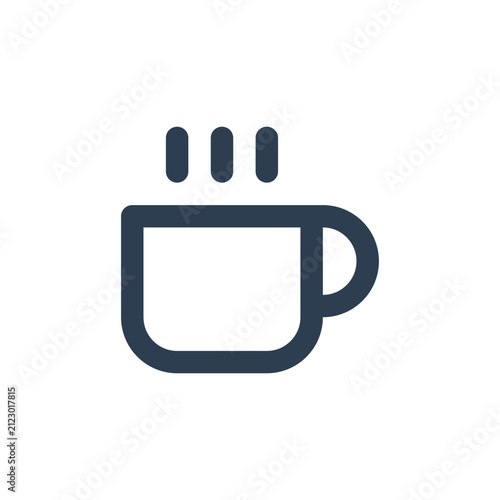 coffee cup line icon. hot drink mug or break time symbol vector illustration