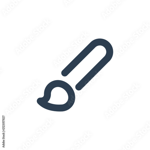 paint brush line icon. artwork color or graphic design tool symbol vector illustration