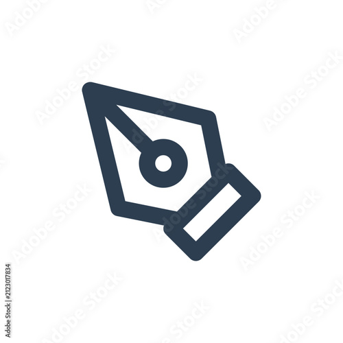 pen tool line icon. fountain pen nib or graphic design vector tool symbol illustration