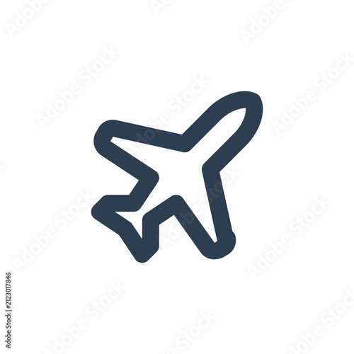 airplane line icon. flight travel or aviation transport symbol vector illustration