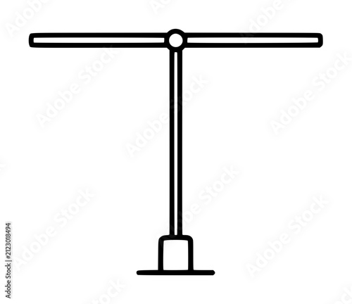 Hand drawn dipole antenna vector icon illustration outline sketch black isolated minimalist line art broadcast signal tower equipment