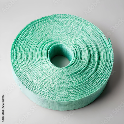 Mint green woven fabric rib...