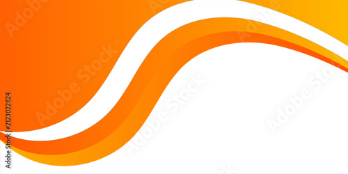 Abstract White Background with Layered Orange and Gold Yellow Curved Waves Vibrant Modern Design