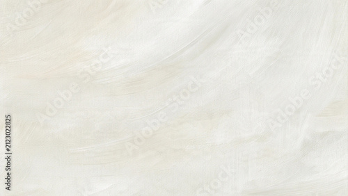 Obraz na plátne Abstract white and beige acrylic texture with hand-painted brushstrokes, neutral modern canvas background for branding, wall art, presentations and creative design