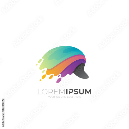 A smart brain logo featuring a colorful style and an icon representing high level intelligence.