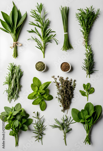 Fresh culinary herbs and sp...