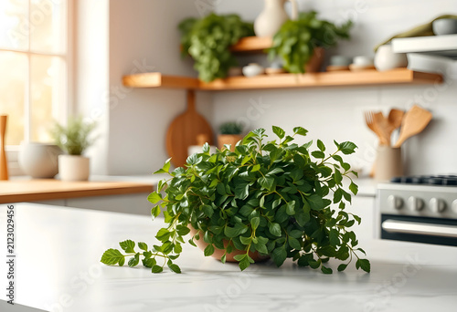 Fresh green herb plant in a...