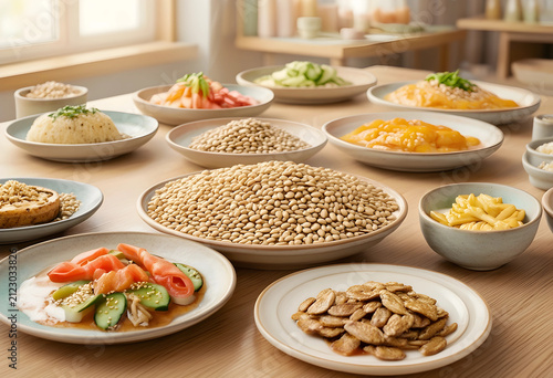 Variety of healthy food dis...