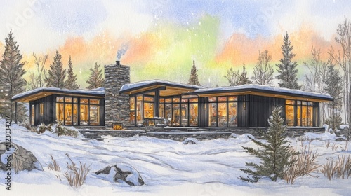 Modern winter home design