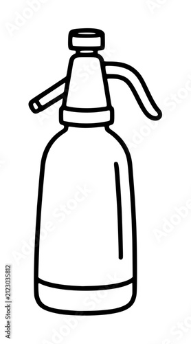 Fotografie Hand-traced vector icon illustration of a classic soda siphon bottle with curved