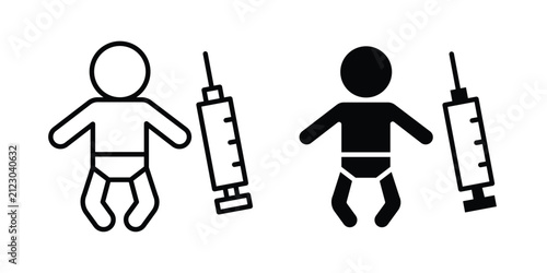 Baby Vaccination icon thin line pictogram pack. EPS10