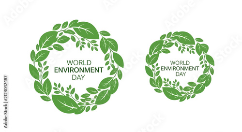 Foto World Environment Day Green Leaf Logos.