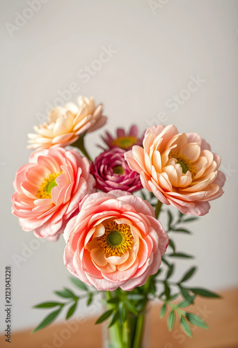 Bouquet of fresh peach and ...