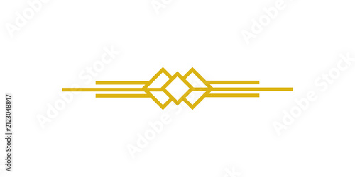 Konstfotografi Gold art deco divider, vintage geometric border element, luxury decorative line
