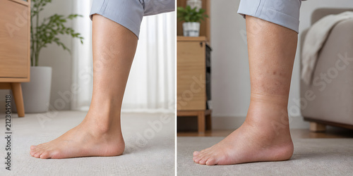 Morning and evening comparison of ankle edema
