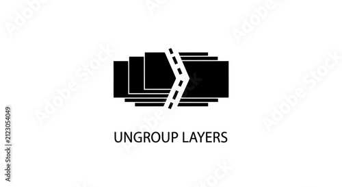 Ungroup Layers Icon Symbol Representing Separation and Division.