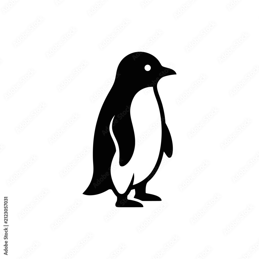 Fototapeta premium Minimalist Black and White Penguin Vector Illustration