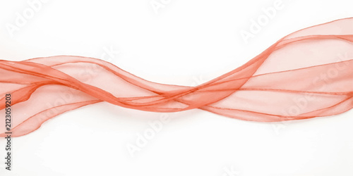 Abstract Red Smoke Wave on White Background with Smooth Flowing Curves, Dynamic Lines, Modern Vector Illustration and Futuristic Energy Design