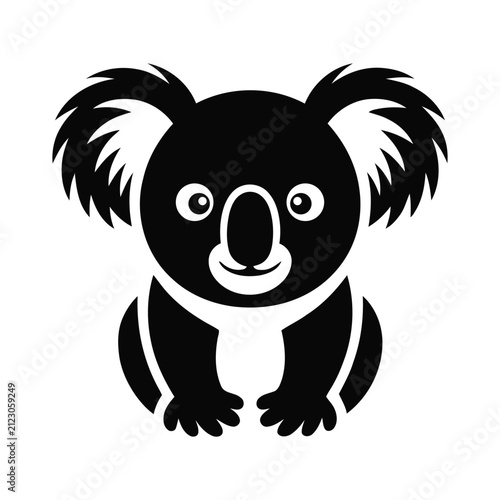 Photography Cute koala portrait icon isolated on white background flat vector design