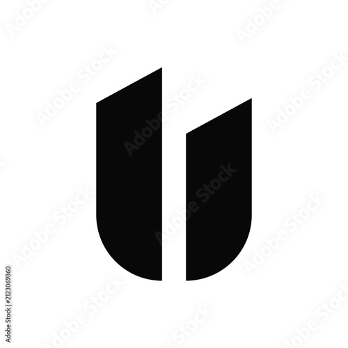 U letter Tower logo minimalist and simple designs