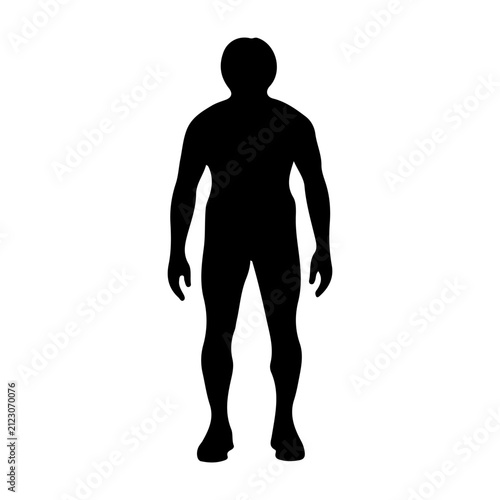 Silhouette of Human Body in Standing Position for Medical Illustration.