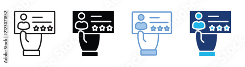 Cuadro en lienzo Member Card icon set multiple style collection