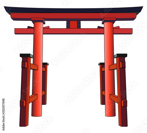 神社の鳥居-正面図