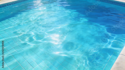 Clear blue water in a tiled pool