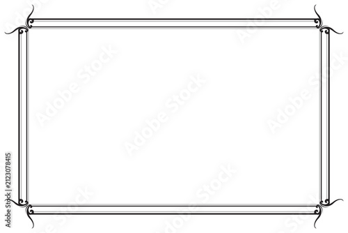 Vintage Ornamental Black Frame Vector Border for Certificate and Label Design. 13