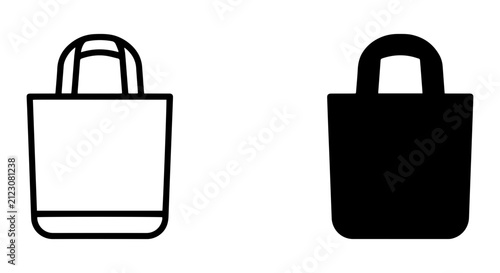 Shopping Bag Icons, Grocery Tote Vector Set, Reusable Carrier Symbols, Retail Purchase Graphics