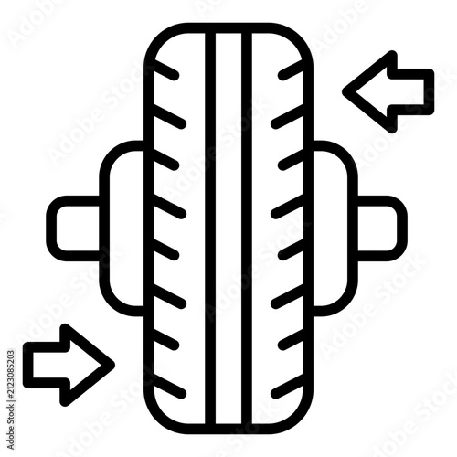wheel alignment outline icon. balance check approved. accurate tire fit. auto service