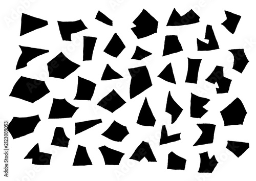 細かい破片のような手描きのシェイプセット（黒）