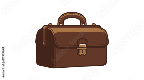 Brown leather doctor bag.