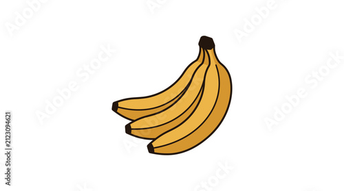 Bunch of three yellow bananas.