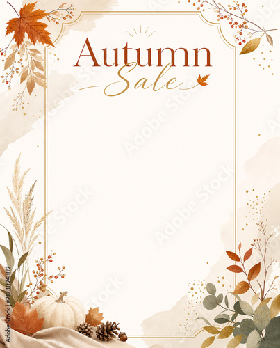 秋のセール縦フレーム　
Autumn Sale Vertical Frame