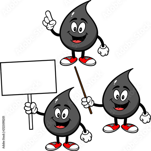 Oil Drop Mascot Set 02