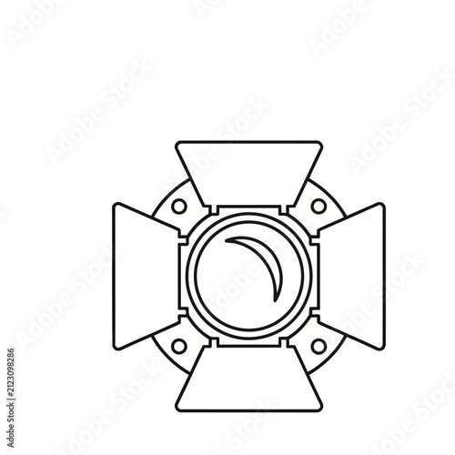 Spotlight icon with adjustable barn doors