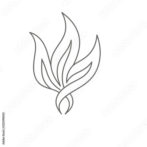 Abstract flame or leaf outline