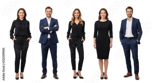Business team standing in professional outfits
