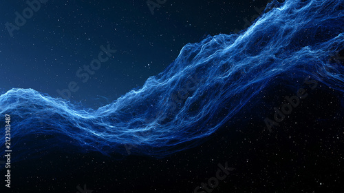 Intricate glowing filaments of ionized gas drifting through the vast cosmic expanse, remnants of ancient stars, with copy space