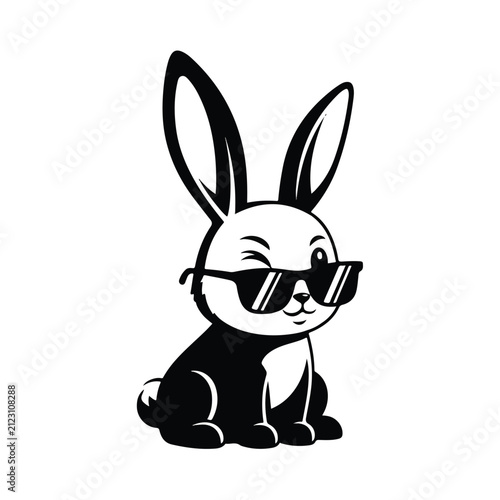 Cool Cartoon Rabbit Wearing Sunglasses 1.