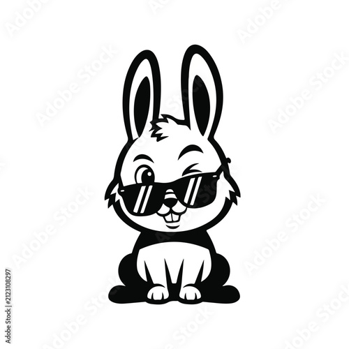 Cool Cartoon Rabbit Wearing Sunglasses 2.