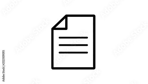 Minimalist black and white document icon.