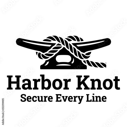 Fotografie Maritime boat cleat rope knot logo.