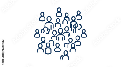 Diverse group of people icons representing community and social connection.