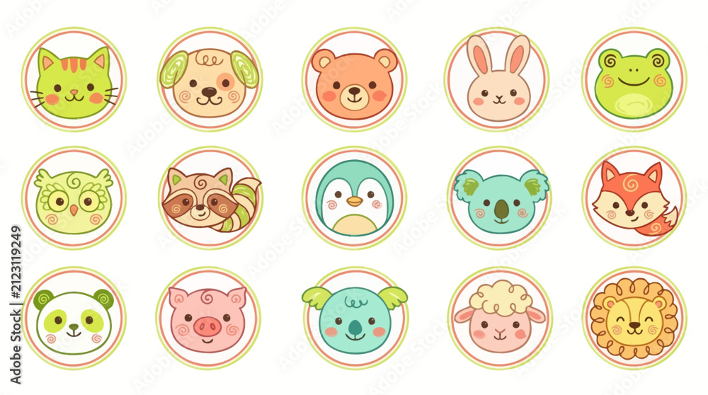 Obraz premium Cute Kawaii Style Vector Illustration Featuring Adorable Character Design and Bright Colors