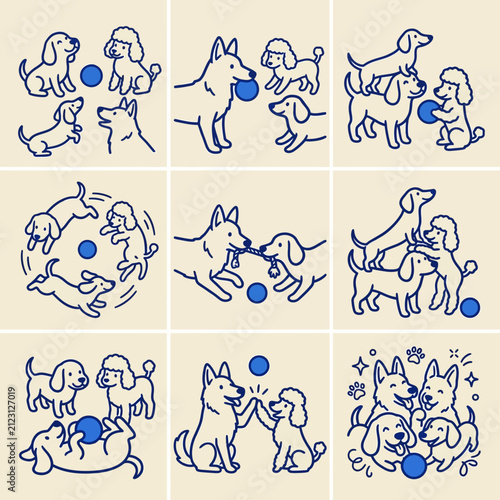 Minimalist Kawaii Style Line Art Vector Illustration with Cute Character Concept